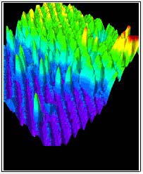 Superficie del silicio tomada con un microscopio de efecto tnel